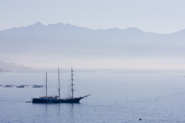 Ship in the mist clipart