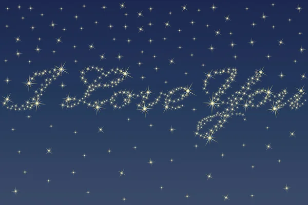 Deep Night Sky Stars Sparkling Shape Love Declaration — Stock Vector
