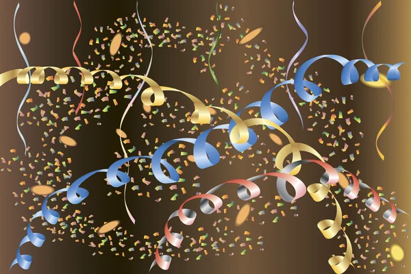 cofetti, kağıt flamalar ve spakling noktalar ile parlak parti arka plan