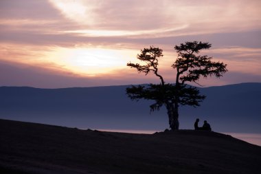 Landscape with couples clipart