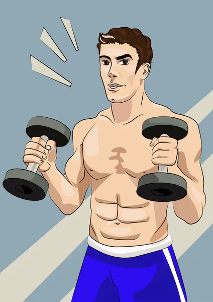 Athletic man with dumbbells Royalty Free Stock Illustrations