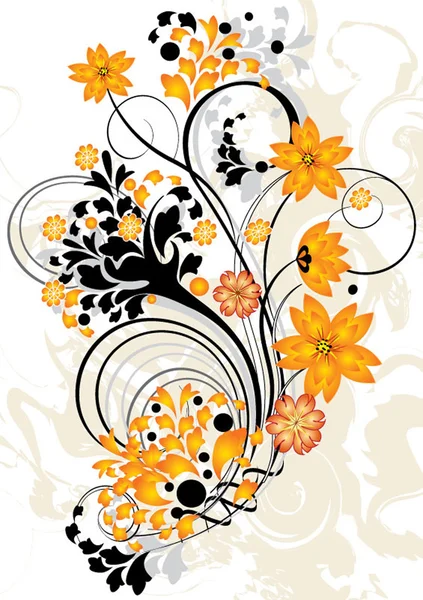 Vector Spring Illustration Art Leaves Ornament Nature Floral Form Flower — Stock Vector