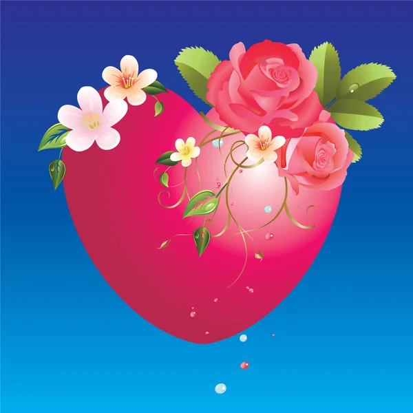 La tarjeta con las rosas. Día de San Valentín . — Vector de stock