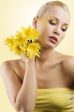 Yellow flower sweet model clipart