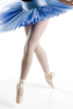 Legs on pointe with blue tutu clipart