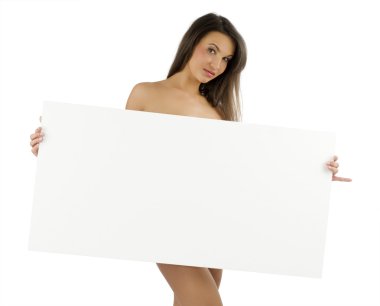 Nude girl white display clipart