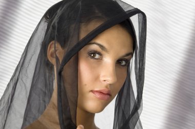 Portrait with veil clipart