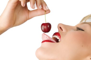 Licking cherry clipart