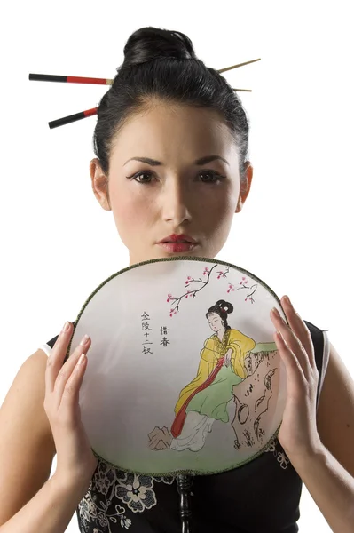 古典穿裙子的日本女孩 — 图库照片
