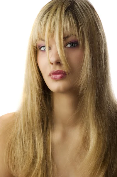 Menina loira de cabelos longos — Fotografia de Stock