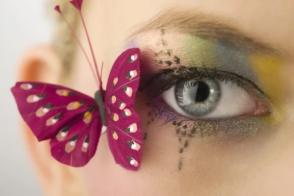 Olho e borboleta — Fotografia de Stock