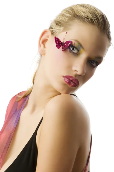 A maquiagem borboleta — Fotografia de Stock