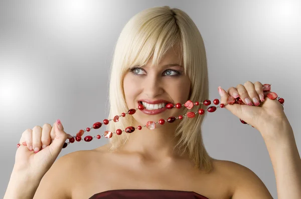 Blond with necklace — Stock Photo, Image