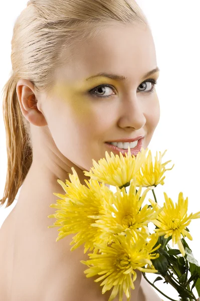 Żółty kwiat piękno portret — Zdjęcie stockowe