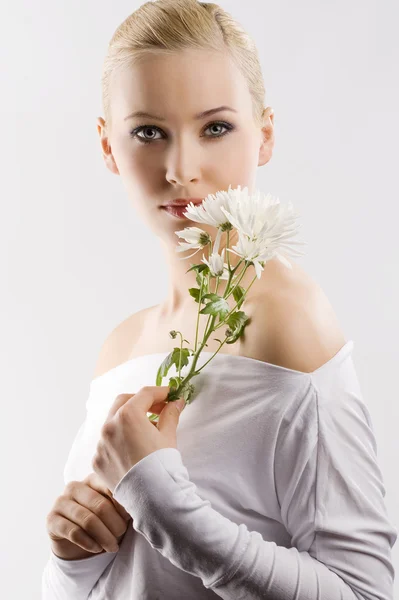 Flor mulher branca — Fotografia de Stock