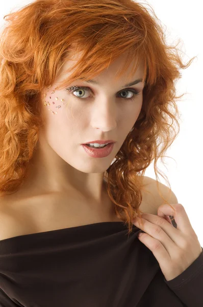 Vörös hajú lány. — Stock Fotó