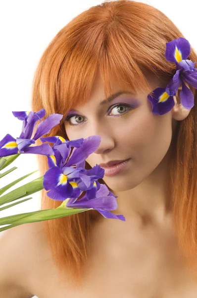 黄色紫色的小花 — 图库照片