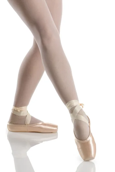Танцовщица Балетной Обуви Танцует Пуантах — стоковое фото