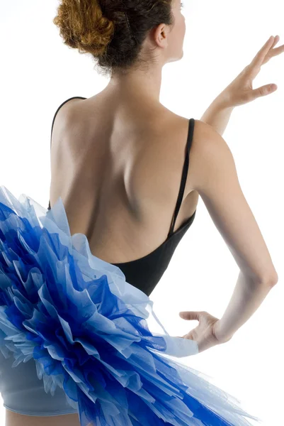 Dançarina Azul Tutu Dançando Pointe — Fotografia de Stock