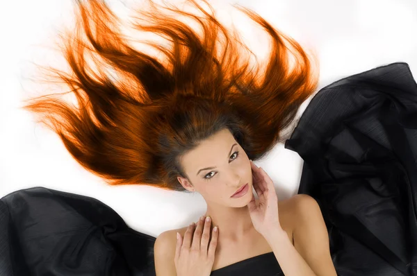 Hořící vlasy — Stock fotografie