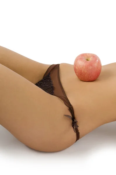 Крупним планом з яблуком — стокове фото