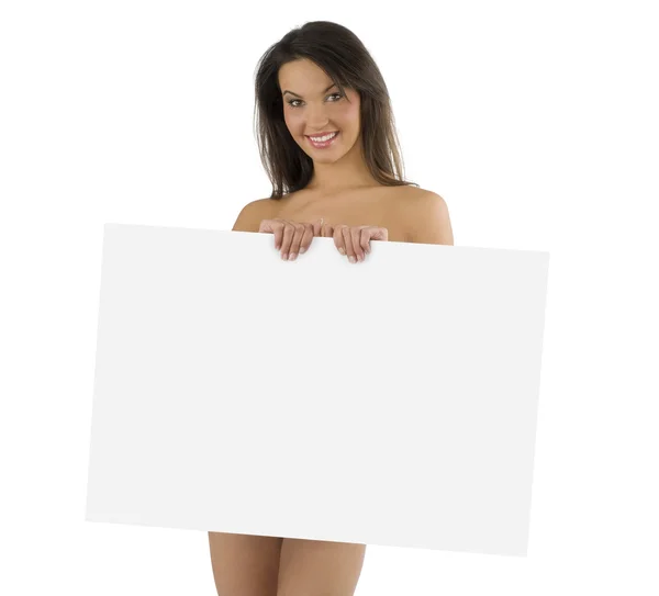 stock image Girl with display smiling