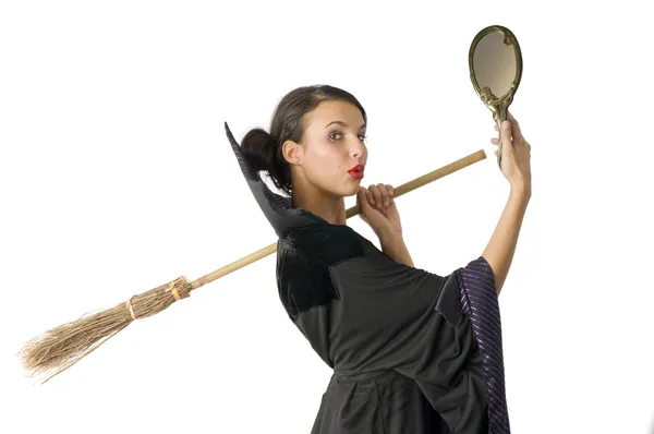 A bruxa com espelho — Fotografia de Stock
