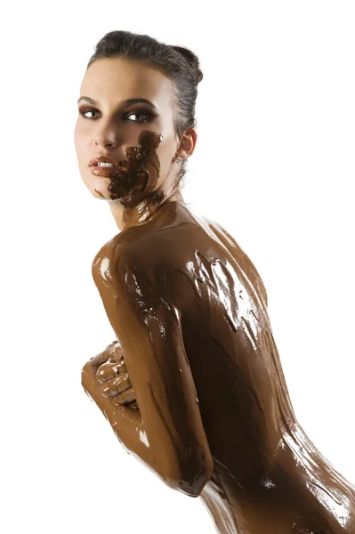 초콜릿 소녀 — 스톡 사진