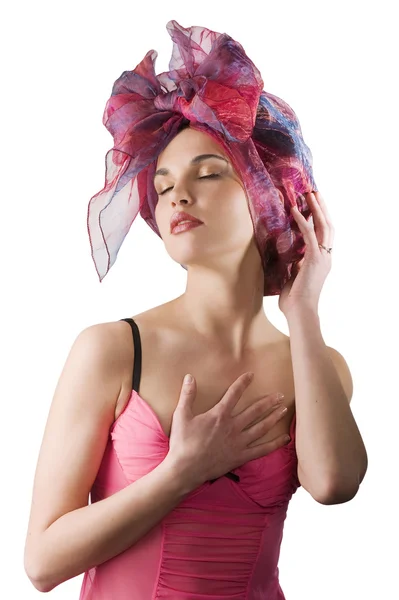 La chica con pañuelo en la cabeza — Foto de Stock