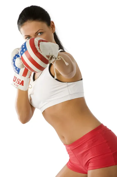 Boxer bruneta — Stock fotografie