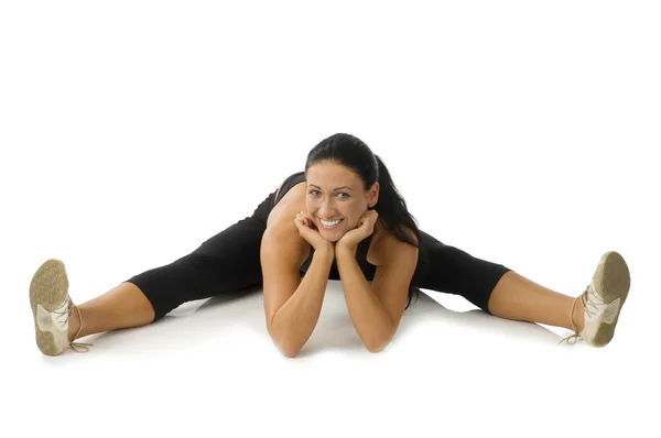 Gymnastisk tjej med öppna ben — Stockfoto