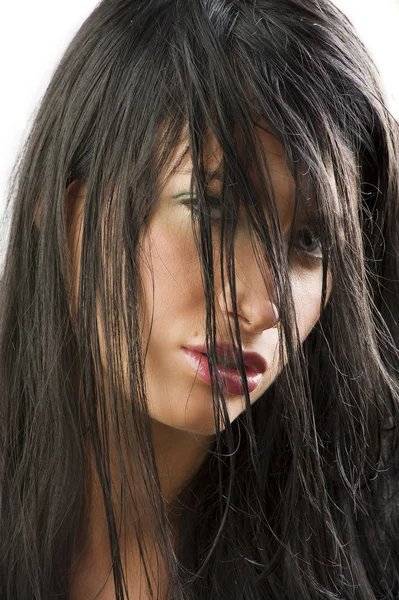 Czarne mokre włosy — Zdjęcie stockowe