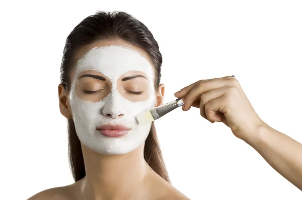 Appling beauty mask — Stock Photo, Image