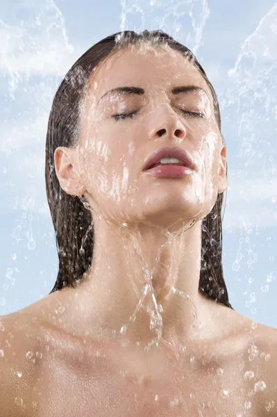 Fresh water on face — Stock Photo, Image