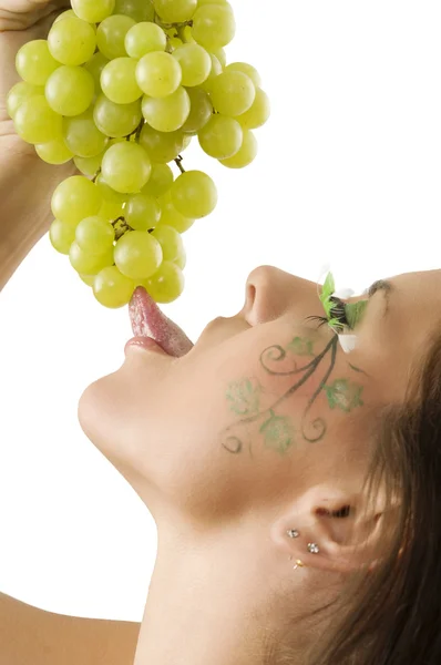 Język i winogron — Zdjęcie stockowe