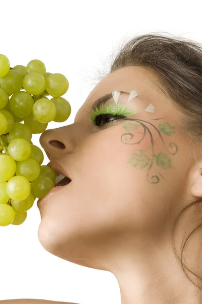 Jedzenie winogron — Zdjęcie stockowe