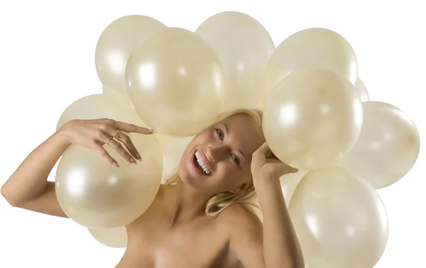 Girl with ballons — Stock Photo, Image