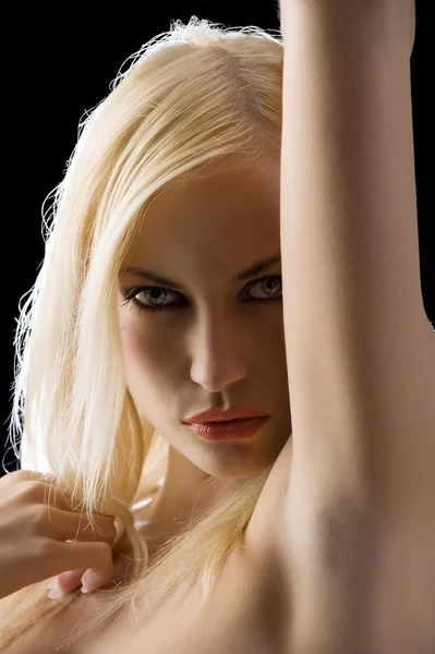 Blond on black — Stock Photo, Image