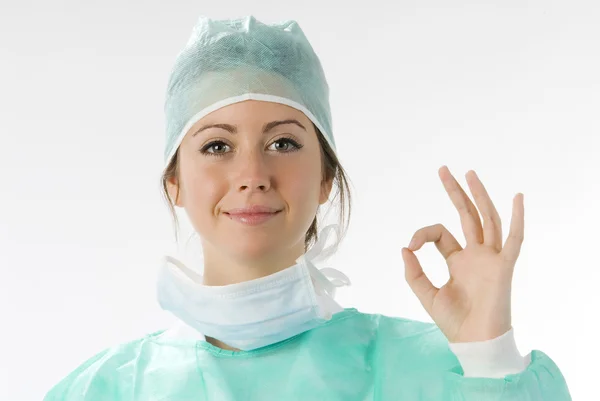 Jonge Verpleegster Net Operatie Chirurgie — Stockfoto