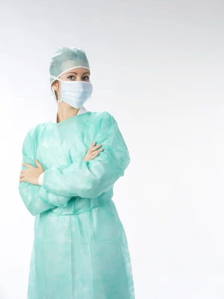 Enfermeira Vestido Operação Verde — Fotografia de Stock