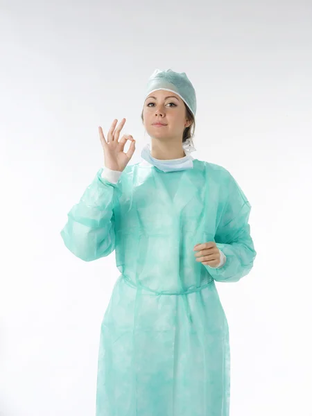 Krankenschwester Operationskleid Posiert — Stockfoto