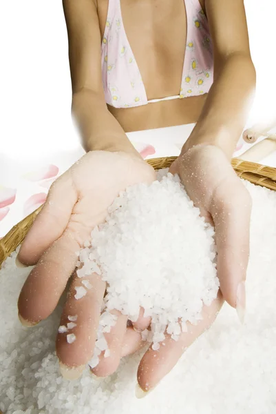 Frote las manos con sal —  Fotos de Stock