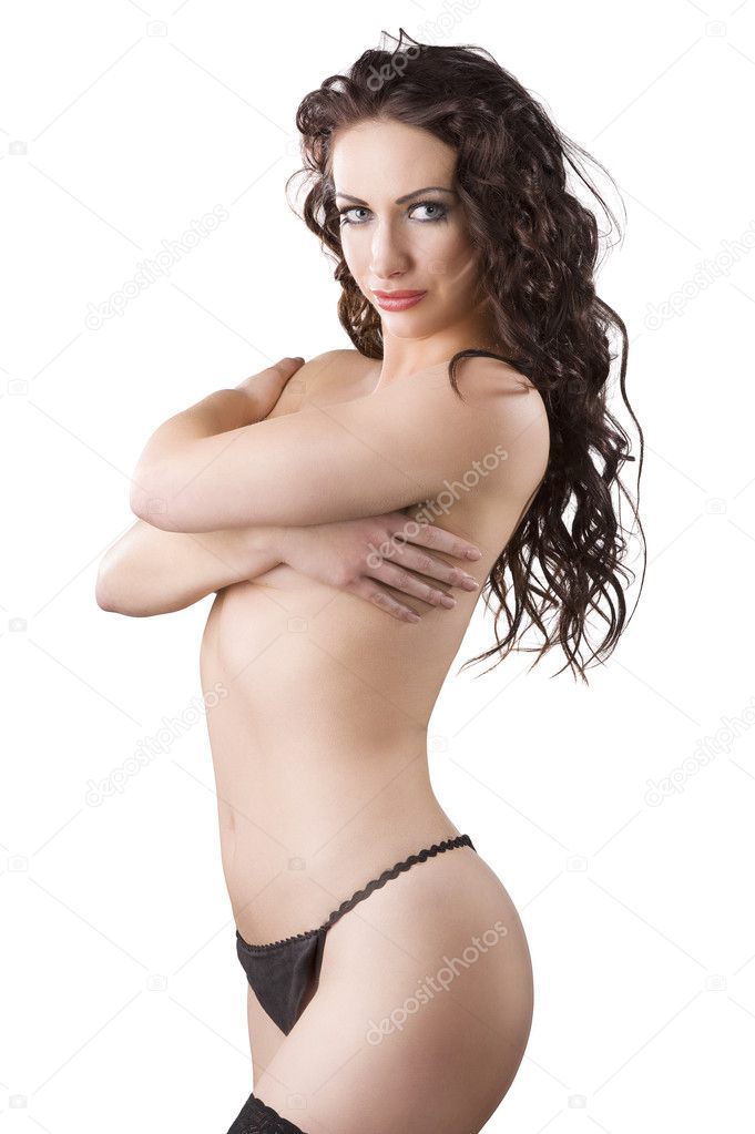 Sexy girl in black panties