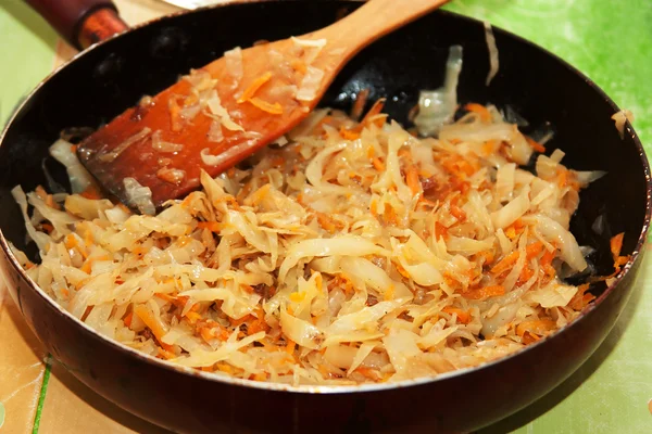 Cabbage in the pan — Stock Image Cabbage in the pan Royalty Free Stock Images