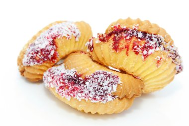 Butter biscuits with fruit jam clipart