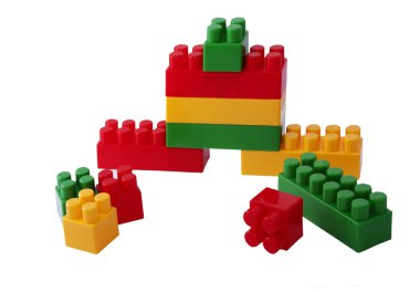 Colorful children's building blocks clipart