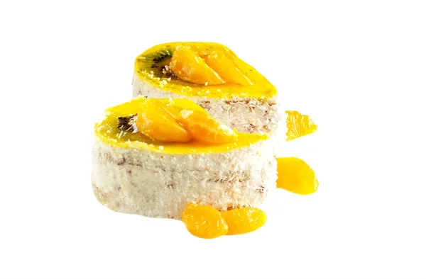 Fruit cake with mandarin and jelly — Stock Photo, Image