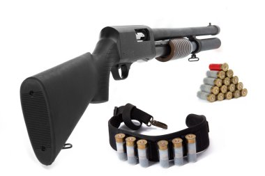 Shotgun and ammunition clipart