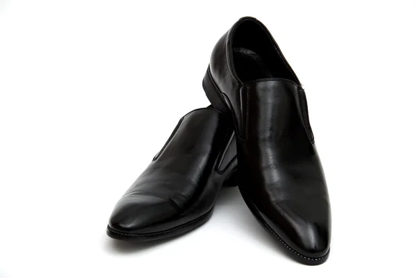 Zwarte man schoenen, op de witte achtergrond, geïsoleerd — Stockfoto