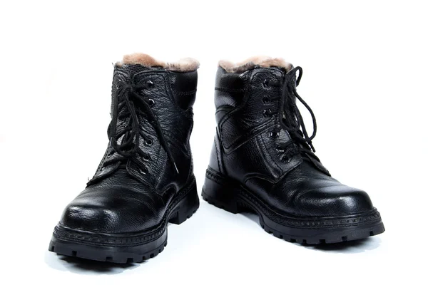 Black Man Boots White Background Isolated — Stock Photo, Image